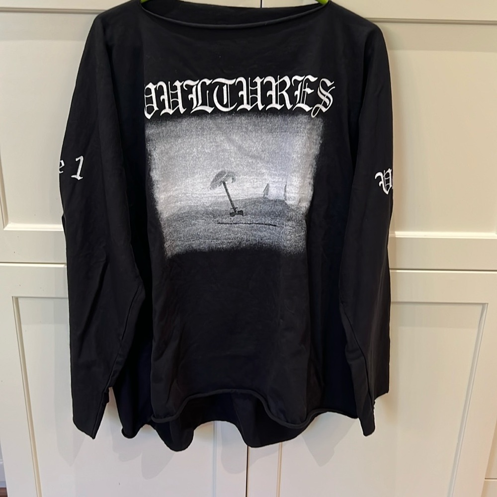 Yeezy vultures black long sleeve shirt tshirt album 2 yzy new